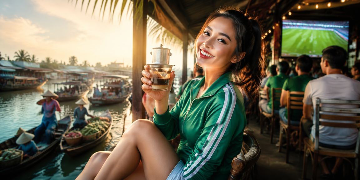 Người dùng tại Cần Thơ trải nghiệm đặt kèo an toàn qua điện thoại bên cạnh ly cà phê