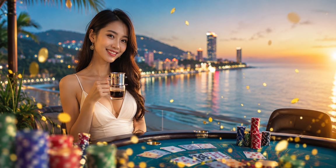 Người chơi tại Phú Quốc thử nghiệm Baccarat trực tuyến bên tách cà phê buổi sáng